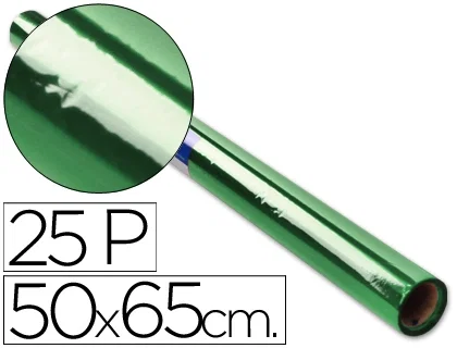 Sadipal Papel Celofán Verde, Rollo de 25 Pliegos de 50x65 cm