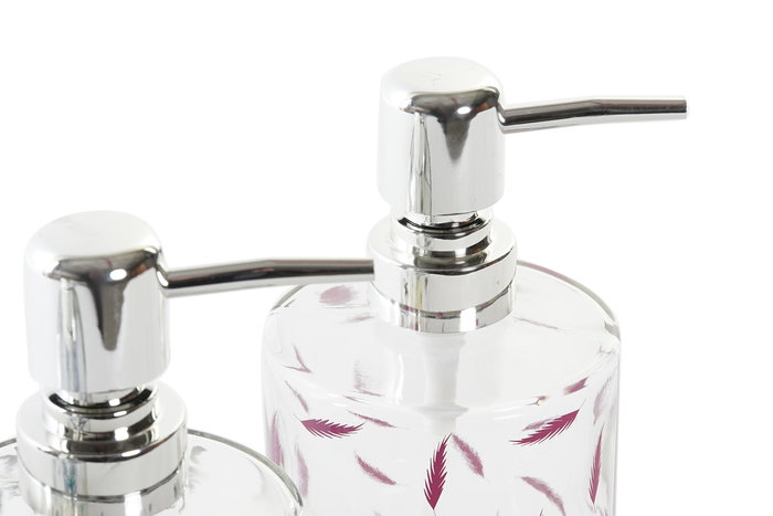 DKD Home Decor Dosificador Tropical Multicolor 8 x 17 x 10 cm 450ml Cristal y ABS