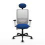 PIQUERAS Y CRESPO Silla de oficina Zulema Azul y Blanco con mecanismo Sincro/Traslack