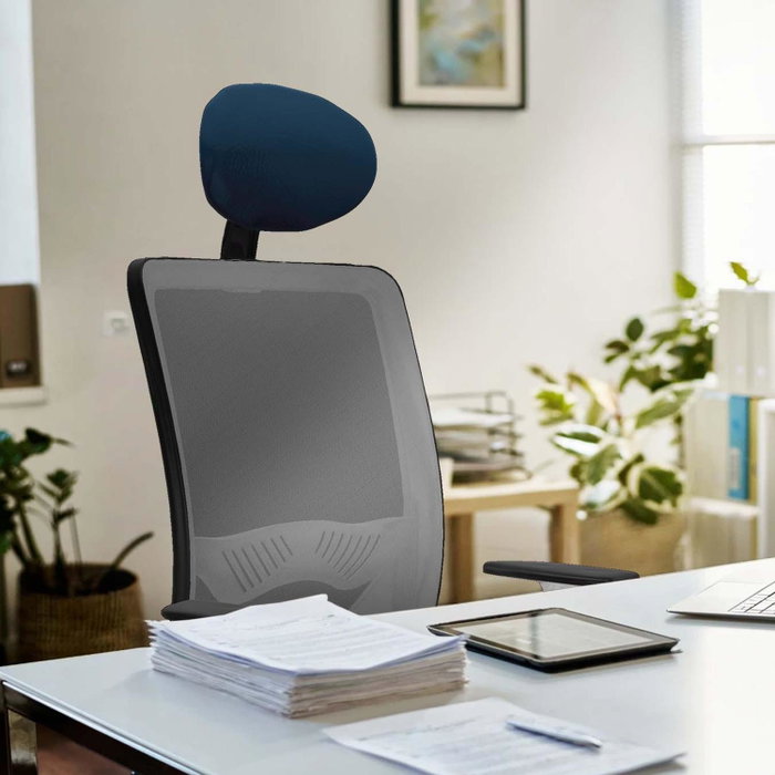 PIQUERAS Y CRESPO Silla de oficina Zulema Azul y Blanco con mecanismo Sincro/Traslack PIQUERAS Y CRESPO Silla de oficina Zulema Azul y Blanco con mecanismo Sincro/Traslack