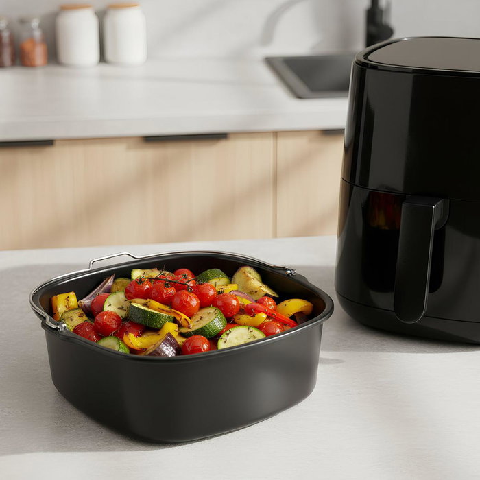 Molde Acero con Asa Metal Ideal Airfry Pyrex® 22x21x7,5 cm Molde Acero con Asa Metal Ideal Airfry Pyrex® 22x21x7,5 cm