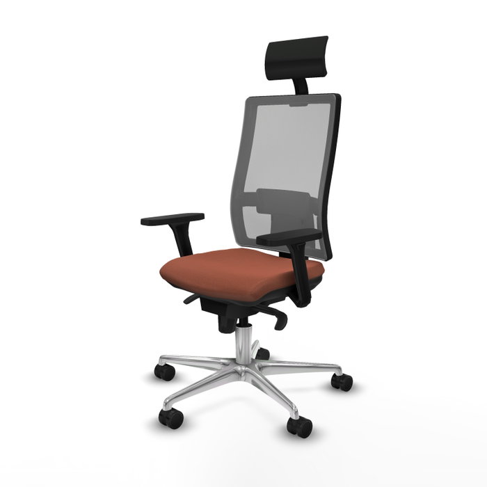 PIQUERAS Y CRESPO Silla de oficina Horna con mecanismo Sincro, Tela Marrón y Malla Gris PIQUERAS Y CRESPO Silla de oficina Horna con mecanismo Sincro, Tela Marrón y Malla Gris