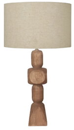 DKD Home Decor Lámpara de sobremesa Mango y Lino Natural