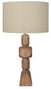 DKD Home Decor Lámpara de sobremesa Mango y Lino Natural