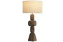 DKD Home Decor Lámpara de sobremesa Mango y Lino Natural