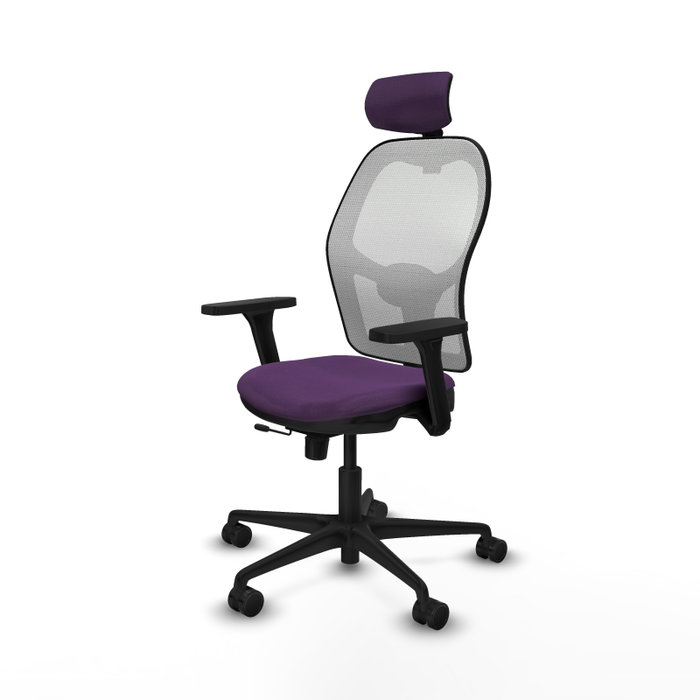PIQUERAS Y CRESPO Silla de oficina Jorquera Morado/Blanco con mecanismo Sincro/Traslack