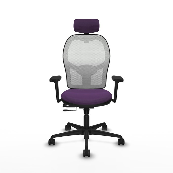 PIQUERAS Y CRESPO Silla de oficina Jorquera Morado/Blanco con mecanismo Sincro/Traslack