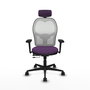 PIQUERAS Y CRESPO Silla de oficina Jorquera Morado/Blanco con mecanismo Sincro/Traslack