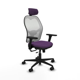PIQUERAS Y CRESPO Silla de oficina Jorquera Morado/Blanco con mecanismo Sincro/Traslack