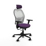 PIQUERAS Y CRESPO Silla de oficina Jorquera Morado/Blanco con mecanismo Sincro/Traslack