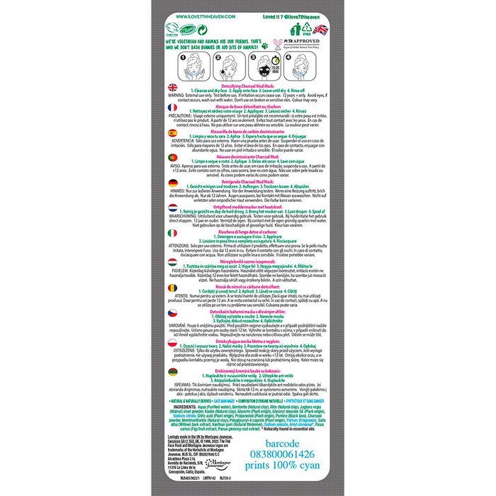 7Th Heaven Mascarilla de Barro con Carbón Activado Desintoxicante Peel-Off 10 g