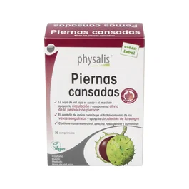 PHYSALIS PHYSALIS Piernas Cansadas 30 Comprimidos con Castaño de Indias, Vid Roja, Rusco, Meliloto, Vitamina C y Resveratrol para Aliviar la Pesadez y Mejorar la Circulación