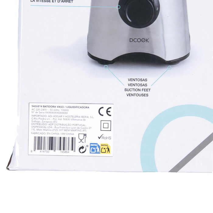 Batidora de Vaso Gallery DCook 1,8 L 1000 W