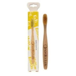 NORDICS ORAL CARE Cepillo Dental Bambú Niños Amarillo, Mango Biodegradable, Cerdas Suaves, Ecológico, Vegano