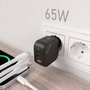 Aisens Cargador GaN 65W con 2xUSB-C y 1xUSB-A Negro