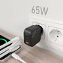 Aisens Cargador GaN 65W con 2xUSB-C y 1xUSB-A Negro