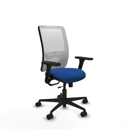 PIQUERAS Y CRESPO Silla de oficina Zulema con mecanismo Sincro/Traslack, Azul y Blanco