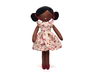 KioKids Muñeca de Trapo Morena con Vestido de Flores y Lacitos Rosas, 100% Poliéster, +10 Meses