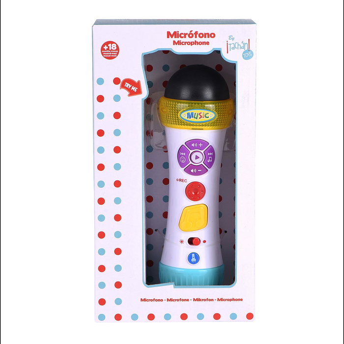 Tachan Micrófono Musical con Grabación LS7810 Tachan para Niños, Efectos, Melodías y Luces - +18 Meses