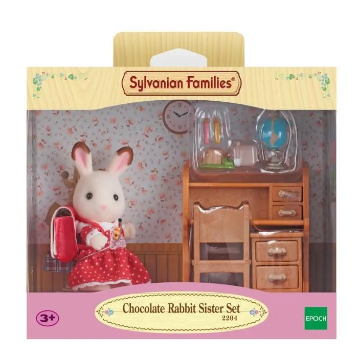 Sylvanian Families 5016 Set Oficina con Niña Conejo Incluye Escritorio, Silla, Figura Conejito Chocolate y Accesorios para Niños a Partir de 4 Años