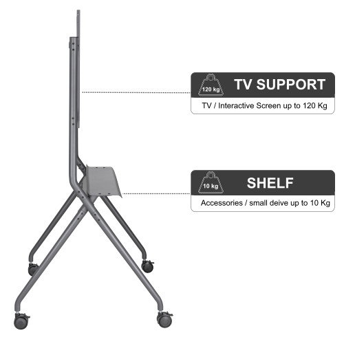 Ewent EW1542 Soporte Móvil para TV de 50 a 86 pulgadas Negro