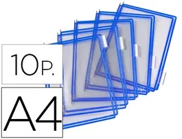 Djois Portacatalogos DIN A4 Azul Pack 10 Unidades Fundas PVC Antirreflejo