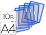 Djois Portacatalogos DIN A4 Azul Pack 10 Unidades Fundas PVC Antirreflejo