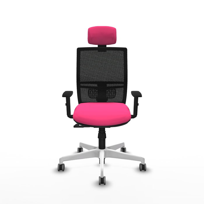 PIQUERAS Y CRESPO Silla de oficina Yunquera Rosa con mecanismo Sincro