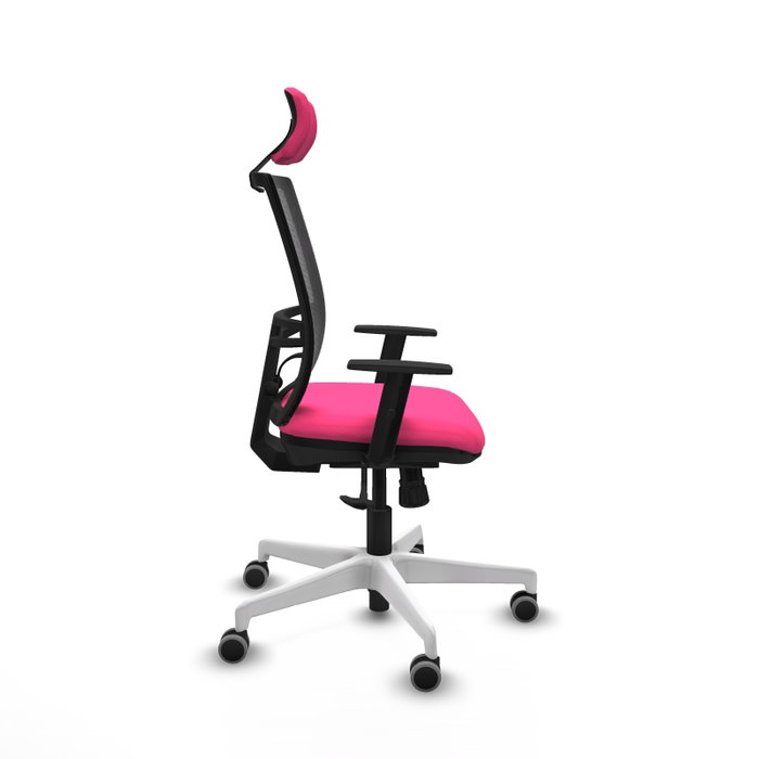PIQUERAS Y CRESPO Silla de oficina Yunquera Rosa con mecanismo Sincro