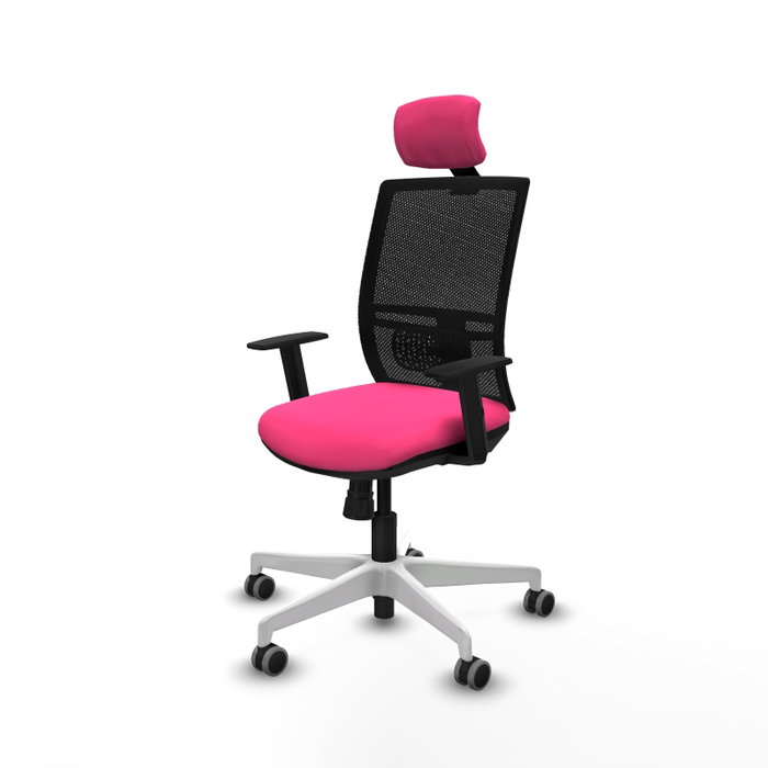 PIQUERAS Y CRESPO Silla de oficina Yunquera Rosa con mecanismo Sincro