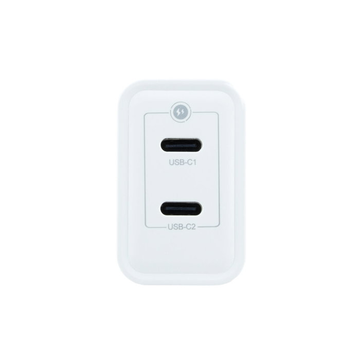 Coolbox Cargador GaN 35W con 2 Puertos USB-C Blanco Coolbox Cargador GaN 35W con 2 Puertos USB-C Blanco