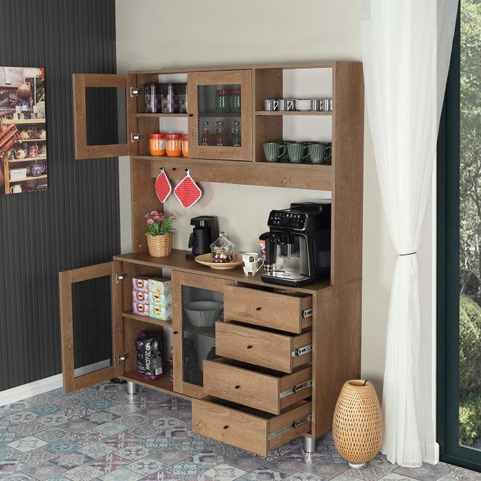 Hanah Home Grano 140 Armario Multiusos Roble Caucásico 140x187x40 cm Aglomerado
