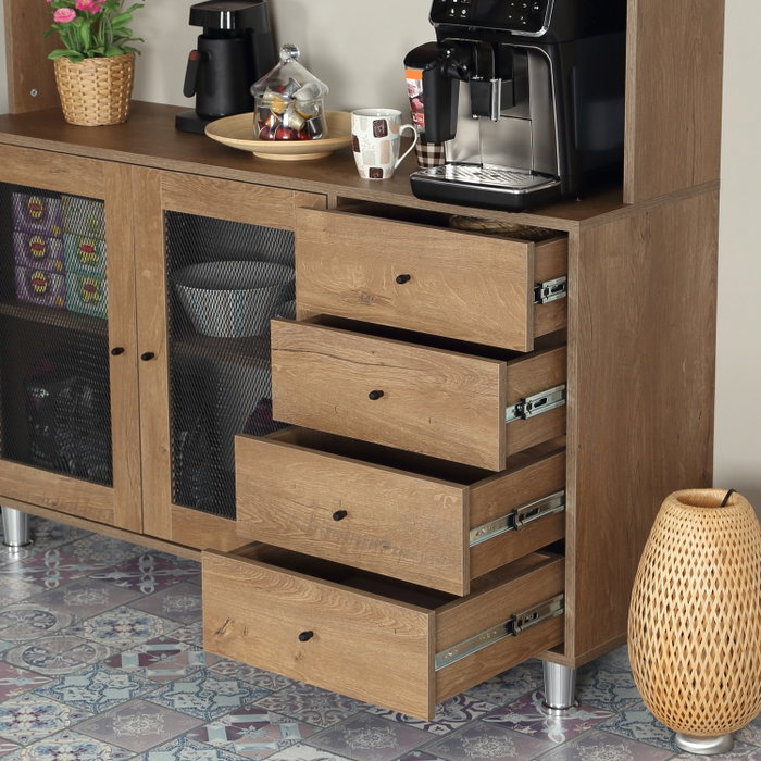 Hanah Home Grano 140 Armario Multiusos Roble Caucásico 140x187x40 cm Aglomerado