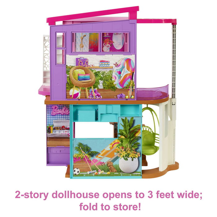 Mattel Barbie HCD50 Casa de Muñecas de Juguete de Plástico Multicolor 2 Plantas - Recomendado para niños de 3 a 12 años - Montaje Requerido Mattel Barbie HCD50 Casa de Muñecas de Juguete de Plástico Multicolor 2 Plantas - Recomendado para niños de 3 a 12 años - Montaje Requerido