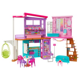 Mattel Barbie HCD50 Casa de Muñecas de Juguete de Plástico Multicolor 2 Plantas - Recomendado para niños de 3 a 12 años - Montaje Requerido