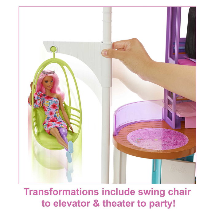 Mattel Barbie HCD50 Casa de Muñecas de Juguete de Plástico Multicolor 2 Plantas - Recomendado para niños de 3 a 12 años - Montaje Requerido Mattel Barbie HCD50 Casa de Muñecas de Juguete de Plástico Multicolor 2 Plantas - Recomendado para niños de 3 a 12 años - Montaje Requerido