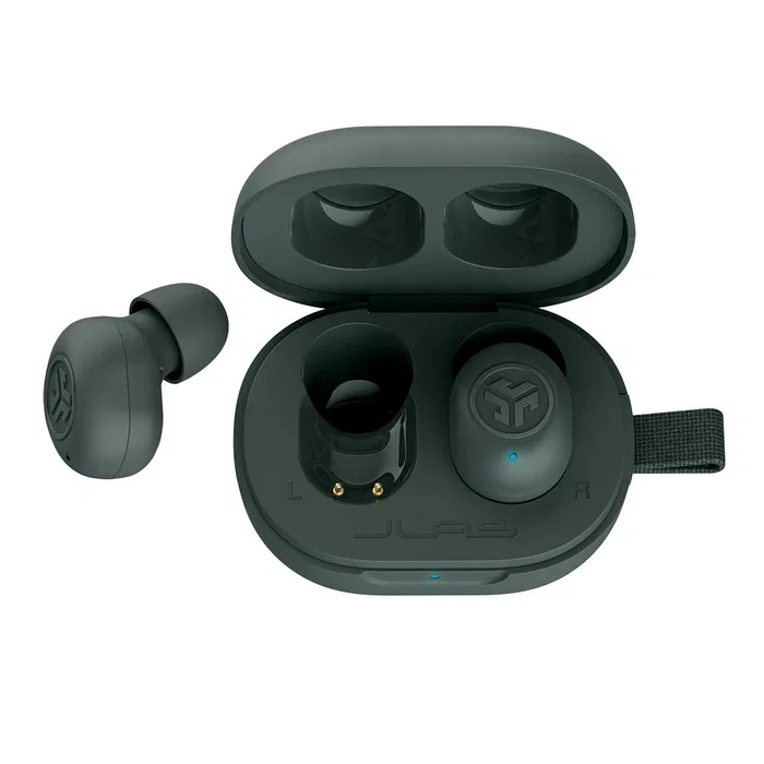 JLab JBuds Mini Auriculares Inalámbricos Intraurales Bluetooth 5.3 Gris para Llamadas y Música con IP55, 20h de Autonomía y Carga Rápida