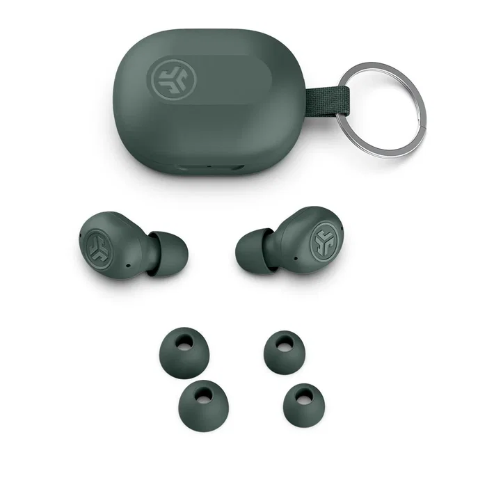 JLab JBuds Mini Auriculares Inalámbricos Intraurales Bluetooth 5.3 Gris para Llamadas y Música con IP55, 20h de Autonomía y Carga Rápida