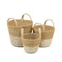 Inde Cesta Cónica Seagrass con Asas 30 cm (12 Unidades)