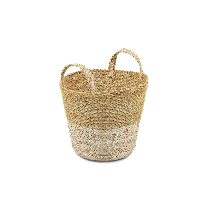 Inde Cesta Cónica Seagrass con Asas 30 cm (12 Unidades)