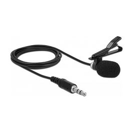 DeLOCK Lavalier Microfono Omnidireccional con Clip, Konektor de 3.5 mm de 3 Pines + Cable Adaptador para Smartphone y Tablet