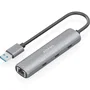 Aisens ASUC-4P037-GR Hub USB 3.0 a Ethernet Gigabit y 3xUSB-C 5G, Gris, 15cm