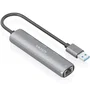 Aisens ASUC-4P037-GR Hub USB 3.0 a Ethernet Gigabit y 3xUSB-C 5G, Gris, 15cm