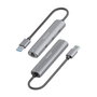 Aisens USB-A Docking Station Ethernet Gigabit y 3x USB-C, Gris