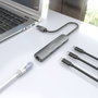 Aisens USB-A Docking Station Ethernet Gigabit y 3x USB-C, Gris