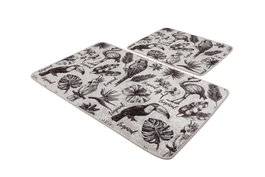 Mijölnir Juego de Alfombras de Baño de Poliéster Antibacteriano Antideslizante, Lavable a Máquina, 60x100 cm y 50x60 cm