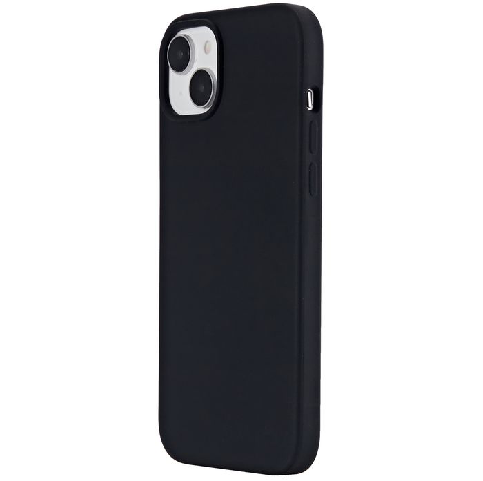 eSTUFF INFINITE ROME Funda magnética de silicona para iPhone 15 Plus - Negro - 81% material reciclado, con forro de microfibra y carga inalámbrica