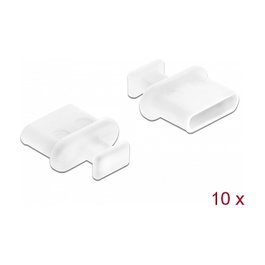 DeLOCK Cubierta contra polvo para USB Tipo C hembra con agarre, 10 piezas, Blanco
