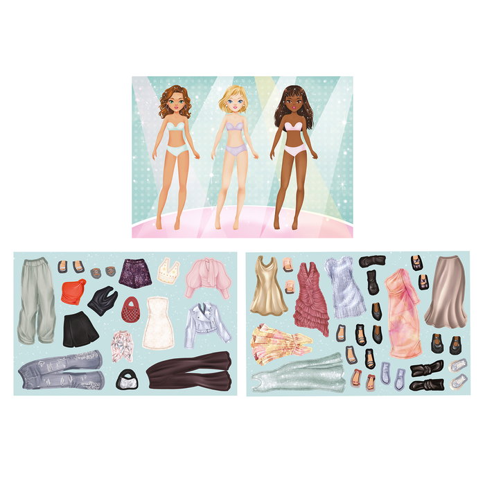 Apli Kids Magnets Fashion Show 19799 - Juego Magnético de Moda y Diseño, 44 Piezas (Escenario + Imanes), en Español, para Niñas y Niños +6 Años