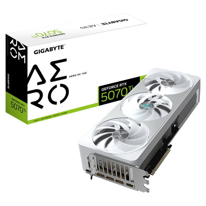 Gigabyte GeForce RTX 5070 Ti AERO OC 16GB GDDR7 Tarjeta Gráfica Blanca GV-N507TAERO OC-16GD Gigabyte GeForce RTX 5070 Ti AERO OC 16GB GDDR7 Tarjeta Gráfica Blanca GV-N507TAERO OC-16GD